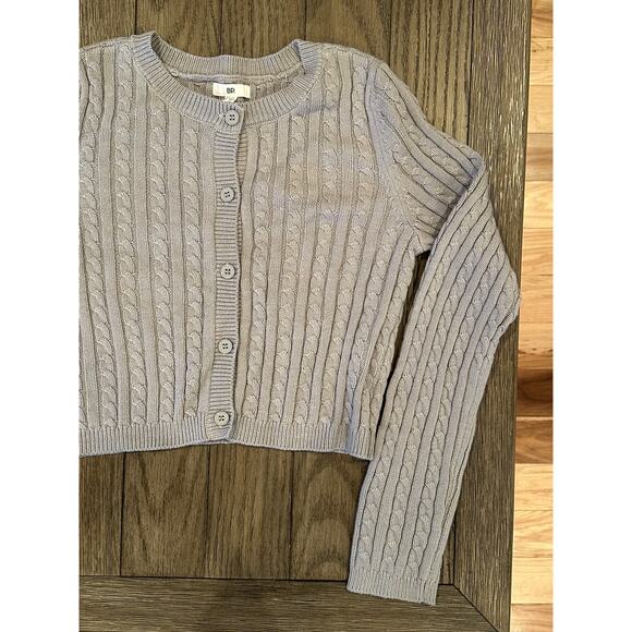 BP. Women's Gray Cable Knit Button Down Crop Cardigan Sweater Long Sleeve S NWT - Picture 3 of 9